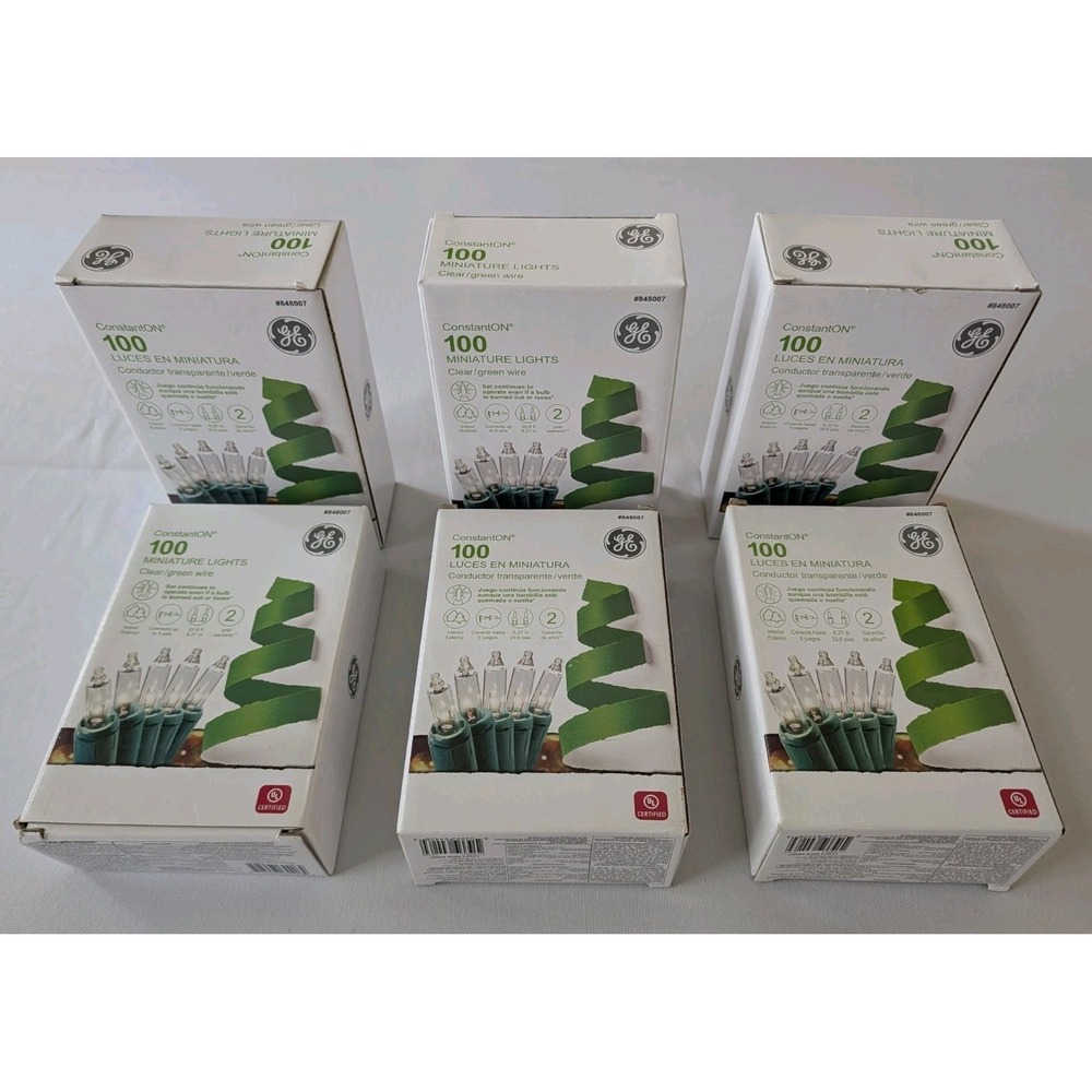 GE ConstantON 100 Clear Miniature Christmas String Lights 20.6ft Lot Of 6